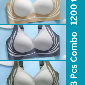 Seamless bra Premium Quality- (Skin+Gray+Green)