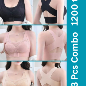 Premium Quality Magic bra- (Black+Pink+Skin)