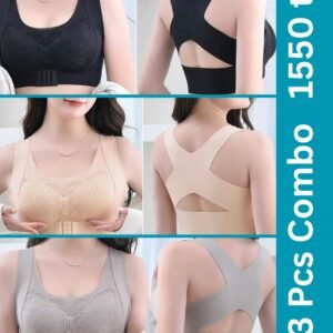 Premium Quality Magic bra- (Black+Skin+Ash)