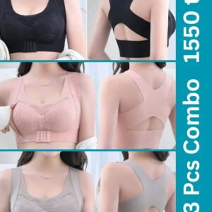 Premium Quality Magic bra- (Black+Pink+Ash)