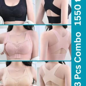 Premium Quality Magic bra- (Black+Pink+Skin)