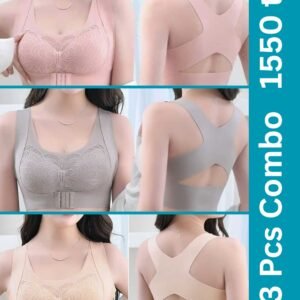 Premium Quality Magic bra- ( Pink+Ash+Skin)