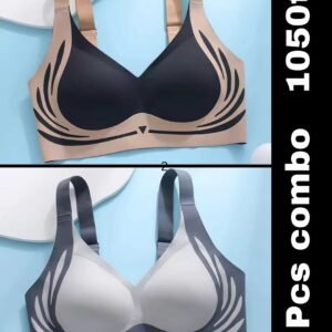 Seamless bra Premium Quality- (Black+Gray)