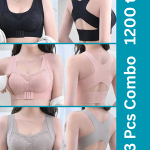 Premium Quality Magic bra- (Black+Pink+Ash)