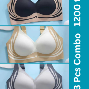 Seamless bra Premium Quality- (Black+Skin+Gray)
